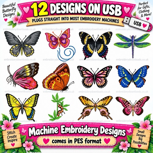 Butterflies pes designs - butterflies,