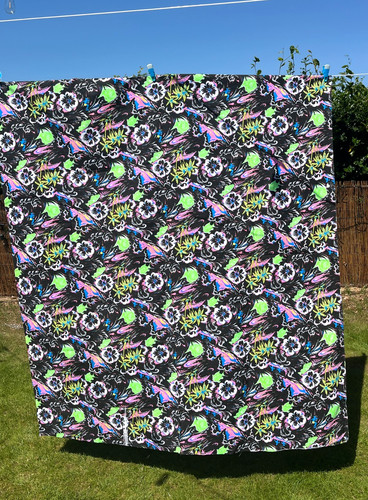 Large vintage surfing fabric - vintage,