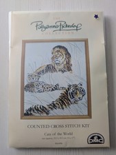DMC Pollyanna Pickering Cats of the World Cross Stitch Kit -Lion, Cheetah, Tiger