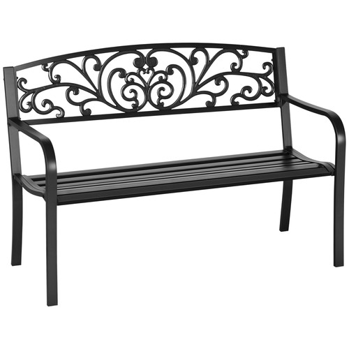 Outsunny metal garden bench - outsunny, 2