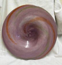 Stunning 18" Murano Purple, Green & Orange Swirls Charger