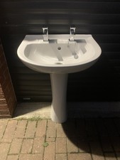 Armitage Shanks Basin and Pedestal Square Pillar Taps 1/4 Turn ?? RRP £205