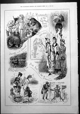 Old Humours June Heavy Rain Ascot Ladies Shoes Grosvenor Umbrella 1879 19th