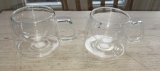 Double Walled Glass Coffee Cup Small coffee Expresso Tea 160ml Pair