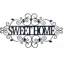 Liffy Wrought Iron Wall Decor Metal Scroll Sweet Home Rustic Farmhouse Sign