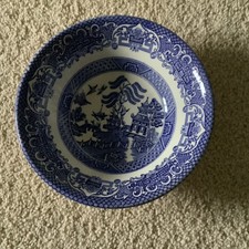 Willow Pattern 7” Cereal/fruit/soup Bowl Blue And White Vgc