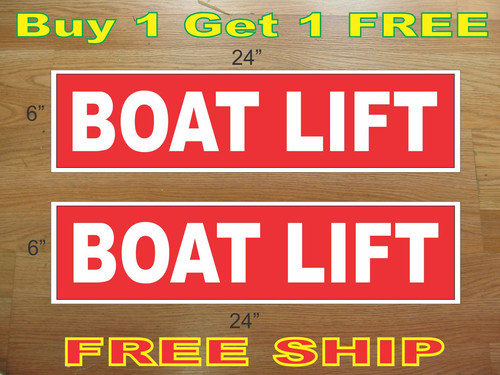 White red boat lift - on,
