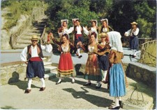 Postcard Dance Tartan Art Vintage clothing Event Pattern Pole Tree Fun AA09447