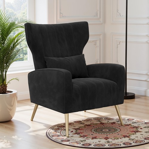 Black velvet wingback - velvet,