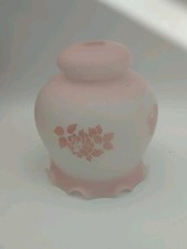 Vintage Pink Frosted Glass Ceiling Light Shade Floral Design 20cm Scallop Edge