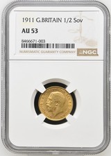 1911 GOLD G BRITAIN 0.5 SOV