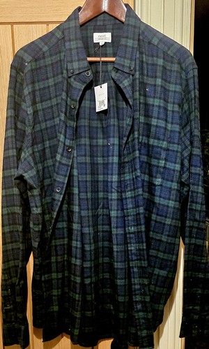 Blue check long sleeved - m&s,