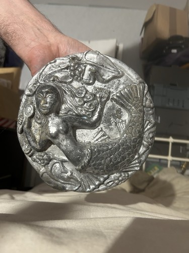 Carved stone mermaid ornament - mermaid,
