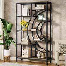 Tribesigns 71 inches Geometric Bookcase, Industrial 8-Tiers Bookshelves, Rustic
