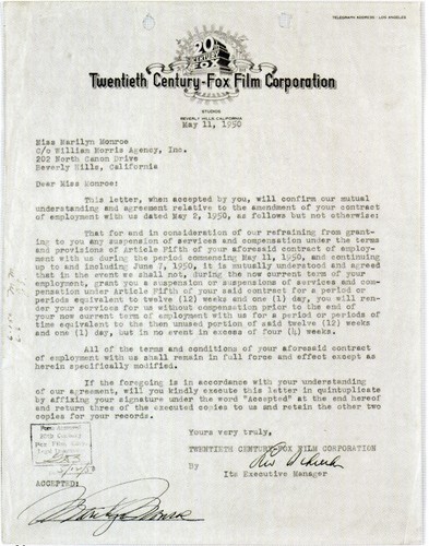 Marilyn monroe signed letter - letter,