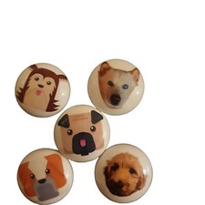 Wardrobe Drawer Cabinet Cupboard Handles Knobs Kids Children's Novelty Dogs
