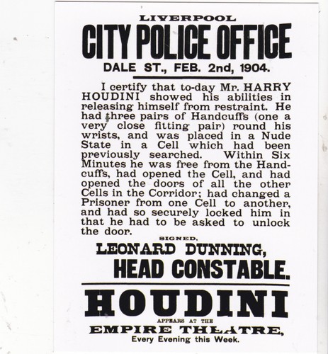 *Postcard-AD-"HOUDINI"-(Famous