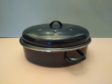 Vintage large blue enamel twin