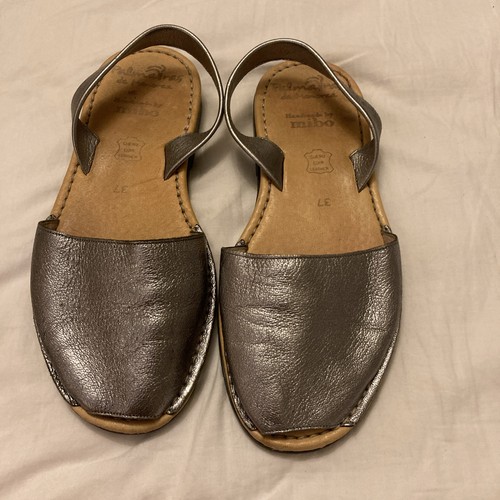 Silver leather sandals - silver,