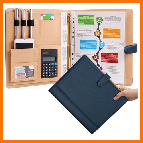 Leather padfolio with 3 - with,