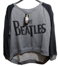 The Beatles Jumper Sweatshirt Two Tone Pullover Sweater Blue Grey Wide Boat Neck