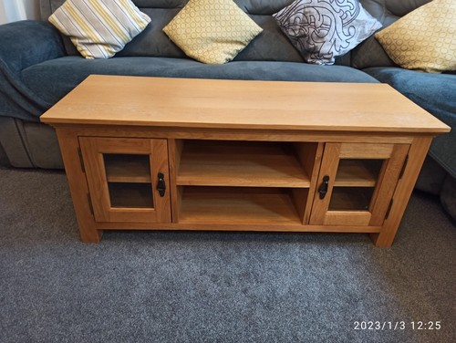 Large unit oak effect - tv, unit,