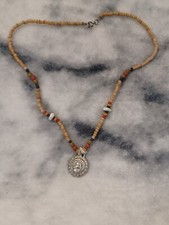 Vintage 90s Disney Pocahontas and John Smith Pewter Jewellery Necklace