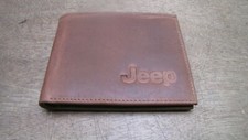 Jeep logo Brown Real Leather