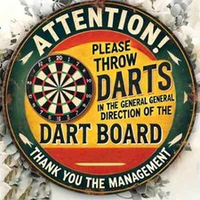Darts and Beer Metal Sign