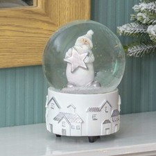 Musical Snow Globe Santa Claus & Silver Star Wind up Festive Fun  70959