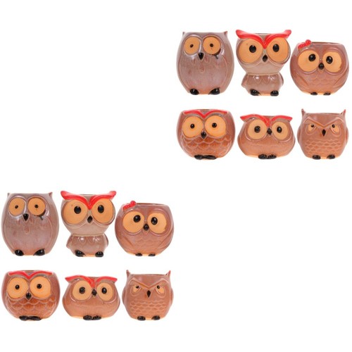 Owl ceramic plant - owl,