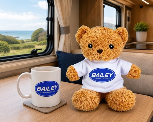 Bailey caravan mug - caravan, teddy