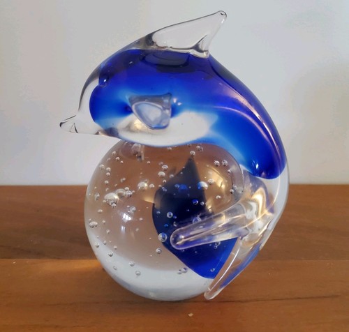 Blue glass dolphin - blue,
