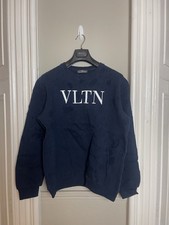 Valentino Distressed Men’s XXL Slim Fit Navy Sweatshirt