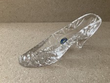 Cut glass slipper Georgian Crystal By Tutbury Ltd 7 in High Heel Shoe ornament  