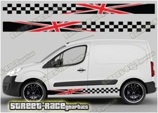 Peugeot Partner sides 023 sport van racing stripes Union Jack graphics stickers