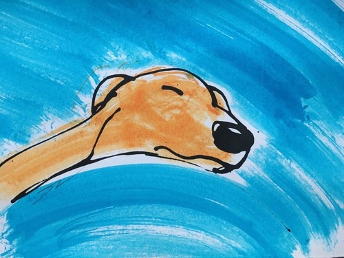 Original signed ink sketch - original, of