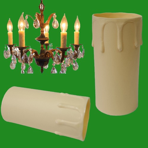 Ivory drip candle sleeve - 6x,