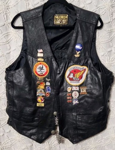 Vintage mens leather vest size - mens,