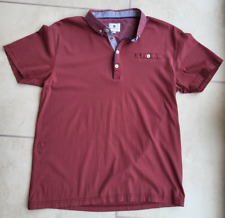 Men's Short Sleeved Cotton Polo Shirt Medium Burgundy Red By Steel & Jelly