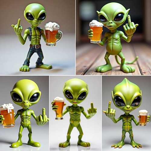 Alien resin statue ornament - resin,