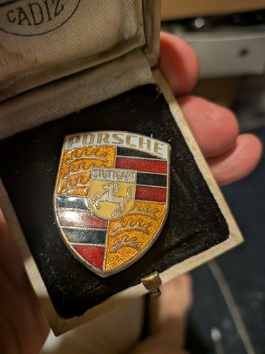 Vintage porsche badge in - porsche, badge,