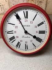 Retro Jones London Wall School Hallway Factory Battery Clock 10.5” VGC