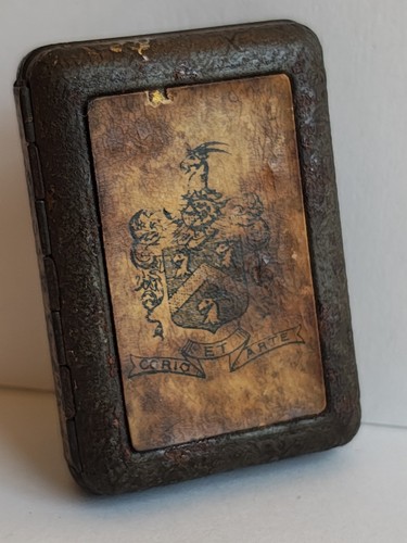 Antique metal match safe coat - safe,
