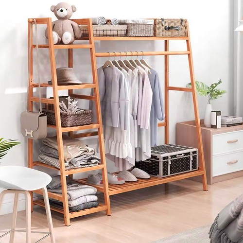 Bmboo wood clothes rail - bmboo, rack