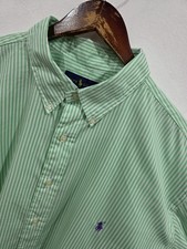 Brand New RALPH LAUREN Green Striped 100% Cotton Stretch Shirt 3XL 4XL XXXXL