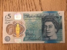 AA21 013139 Uncirculated 5 pound note. Please look at photos t Five pound note. 