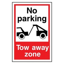 No Parking Tow Away Zone Sign