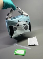 Small Insulated Lunch Bag 20cm Box Cartoon Pattern Panda Design Blue 1000ml Blue