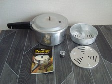 Vintage Prestige 4 ltr Aluminium Pressure Cooker + Weights/Trivet/Basket/Booklet